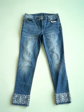 WHITE HOUSE BLACK MARKET Denim Stretch Crop Jeans Size 12 Petite